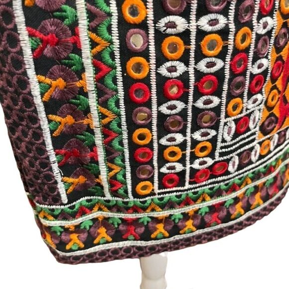 Anthropologie Tolani Michelle Black Mirrored Skirt Women's Size Medium - Picture 6 of 13